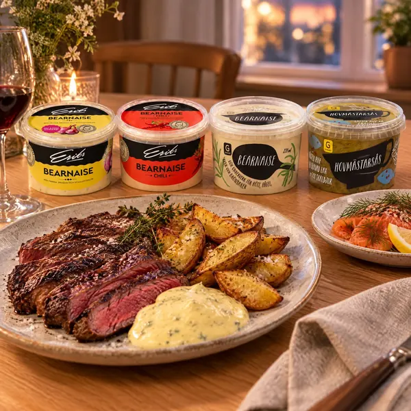 Bearnaisesås och hovmästarsås med kött